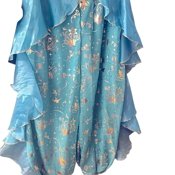 Halloween Disney Jasmine Teal and Gold Princess Costume Sz 13 Top & Bottom set - Picture 4 of 5